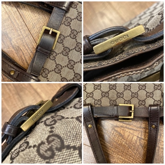 Gucci Vintage GG Canvas Buckle Tote - Picture 6 of 16